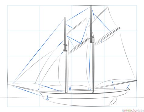 How To Draw A Sailing Ship Step By Step Drawing Tutorials