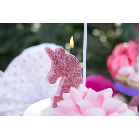 Glitter Magical Unicorn Birthday Candle 3in X 5 14in Party City