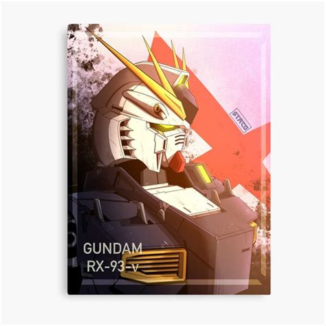 Nu Gundam Metal Print For Sale By Stacoron Redbubble