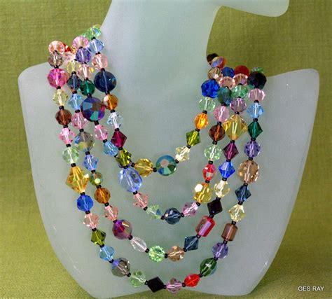 Genuine Swarovski Crystal Necklace Made In Austria 60 Antique Vintage