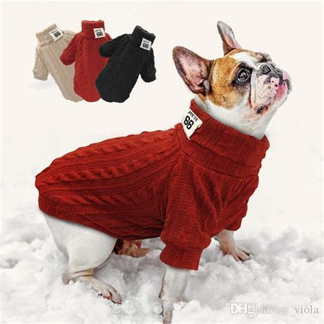2020 Dog Turtleneck Sweater Outwear Pet Puppy Clothes Winter Warm Puggy
