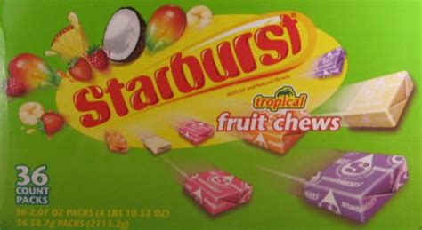 Starburst Tropical Fruit Chews 36ct Box Taffy Candy