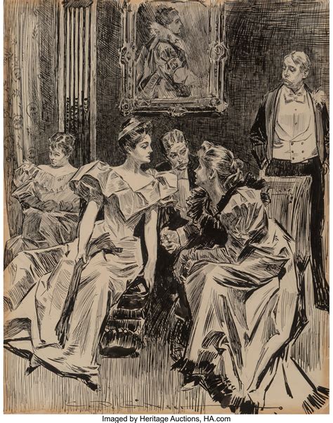 Charles Dana Gibson American 1867 1944 A Social Gathering Ink Lot 71102 Heritage Auctions