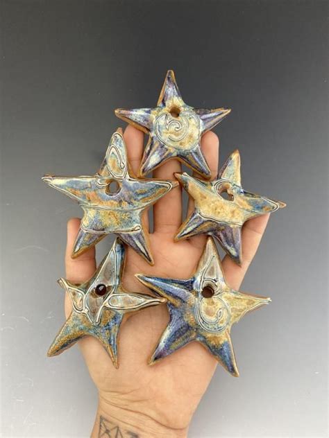 Wall Hanging Handmade Ceramic Stars Largest Star Is 25 Inches Etsy