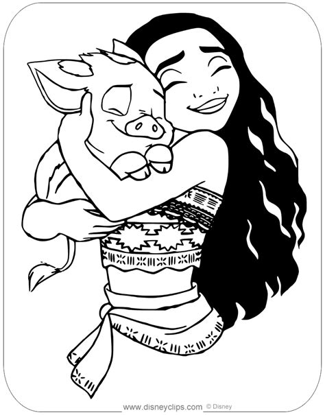 Includes maui coloring pages, as well as pua the pig, hei hei the chicken, and other moana friends. Disney's Moana Coloring Pages | Disneyclips.com
