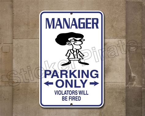 Manager Parking Only 8 X 12 Aluminum Novelty Sign Etsy Hong Kong