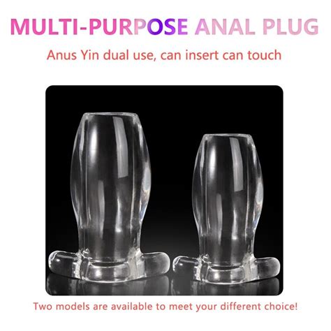 Clear Anal Sex Toy Hollow Butt Plug Flared Dildo Deep Access Tunnel Probe S L F Ebay