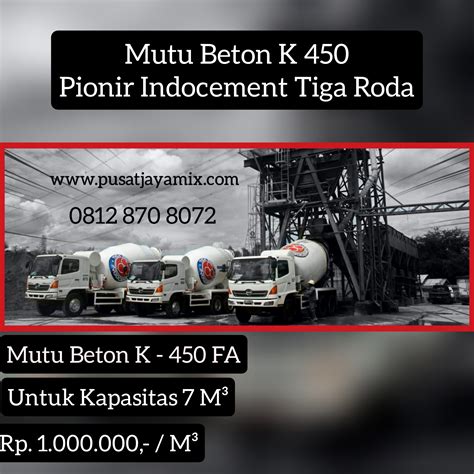 Jayamix merupakan brand atau merk salah satu perusahaan produksi beton cor terbesar di indonesia yang saat ini mampu melayani pengiriman. Harga jayamix Mutu k 450 | Jayamix Terdekat