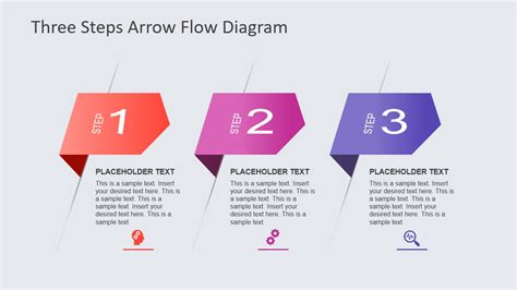 3 Steps Arrow Flow Diagram Slidemodel