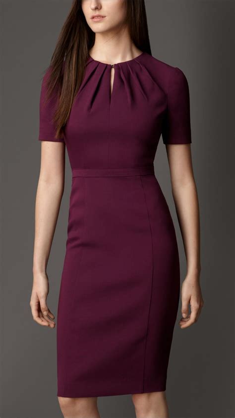 Pleat Neck Tailored Dress Dresses For Work Tailored Dress Pleated
