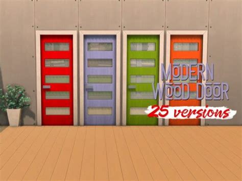 Simsworkshop Modern Wood Door By Midnightskysims • Sims 4 Downloads