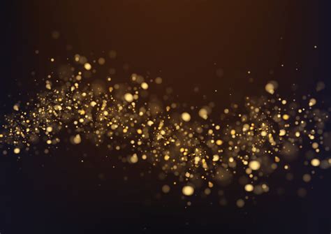 Gold Glitter Texture Isolated With Bokeh On Background Particles Color