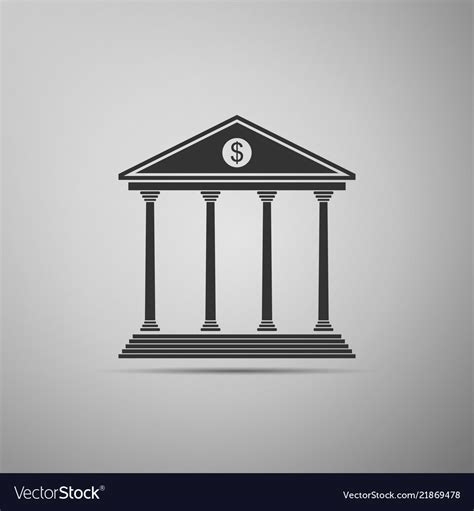 Bank Building Icon Isolated On Grey Background Vector Image