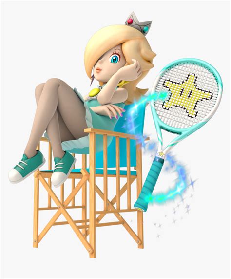 A Woman Sitting On Top Of A Chair Holding A Tennis Racquet