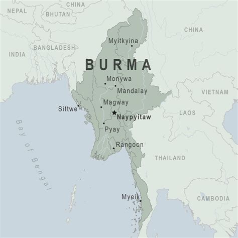 Map Burma Surrounding Countries