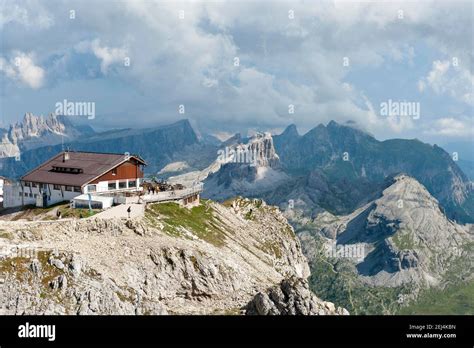 Dolomites High Trail 1 Mountain Station And Hut Rifugio Lagazuoi