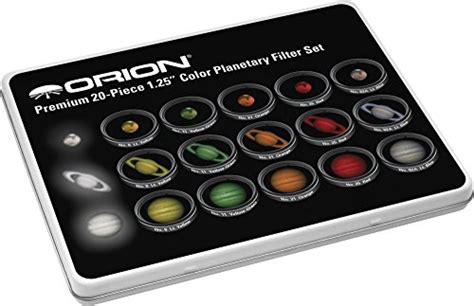 Orion 5453 Premium 125 Inch 20 Piece Color Planetary Filter Set