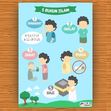 5 Rukun Islam Kartu Flash Tema Kelas Kegiatan Untuk Anak