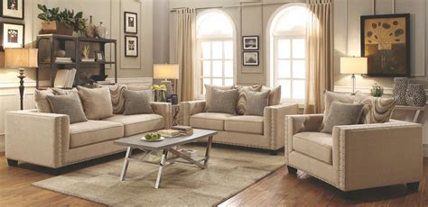 Lyonesse Beige Living Room Set 505451 Coaster Furniture