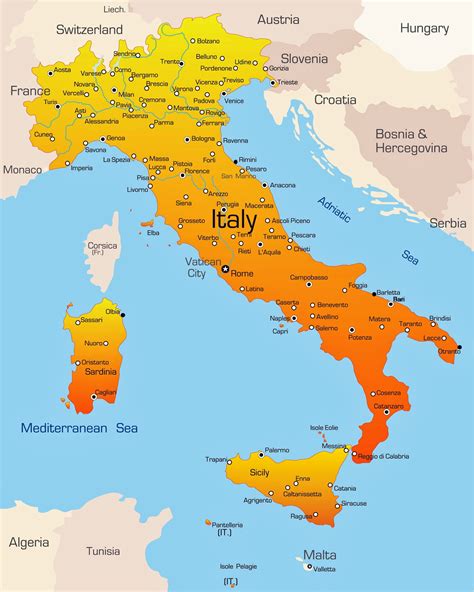 İtalyada şehirler Haritası