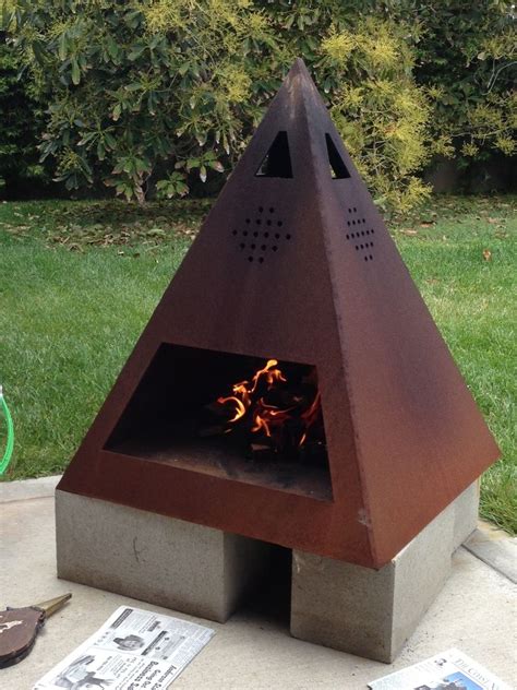 Red ember, alto chimney fire pit Buy Custom Outdoor Steel Chiminea-Fireplace, made to order from Dagan Design | CustomMade.com