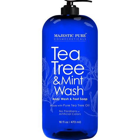Majestic Pure Tea Tree Oil Body Wash With Mint Shower Gel Body Soap Fights Body Odor Athlete