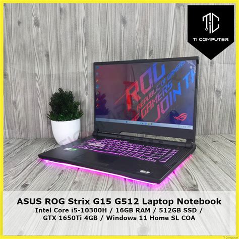 Asus Rog Strix G15 G512 Intel Core I5 10300h 25ghz 16gb Ram 512gb Ssd
