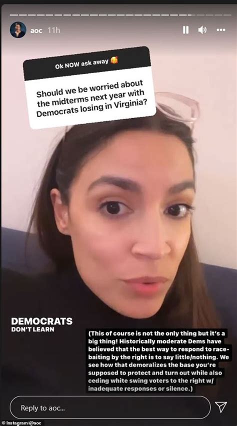 aoc blames moderate democrats for the loss in virginia daily mail online