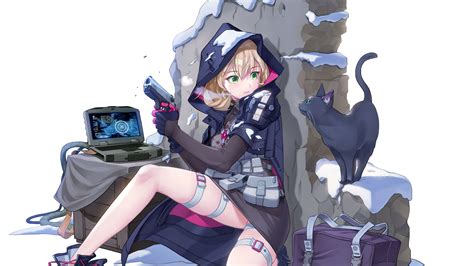1920x1080 Anime Girl Cat Mission 8k Laptop Full Hd 1080p
