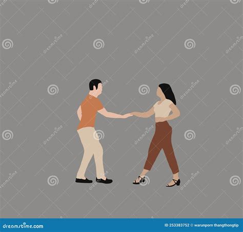 Couple Dancing On Street While Performing A Dance Routine Stock Illustration Illustration Of