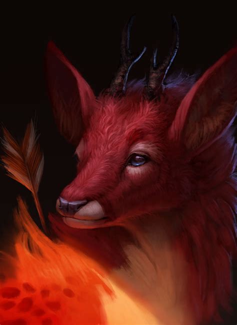 Deer And Kitsune Commissions Jade Mere Digital Art Fantasy Animal