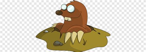 Pokemon Character Illustration Mole With Glasses Animals Moles Png