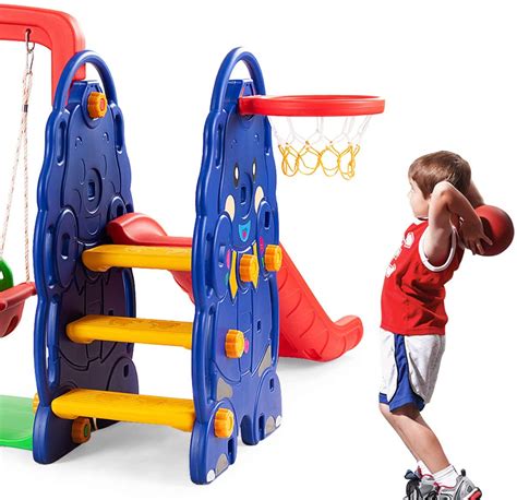 Costzon Toddler Climber And Swing Set 4 In 1 Climber Slide Playset W