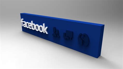 Facebook Logo 3d Cad Model Library Grabcad