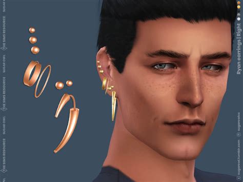 Sims 4 Ryan Male Earrings By Sugar Owl At Tsr The Sims Game