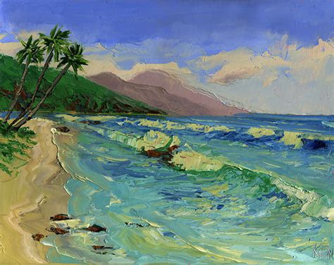 Kanaha Beach Maui Hawaii Seascape Oil Painting
