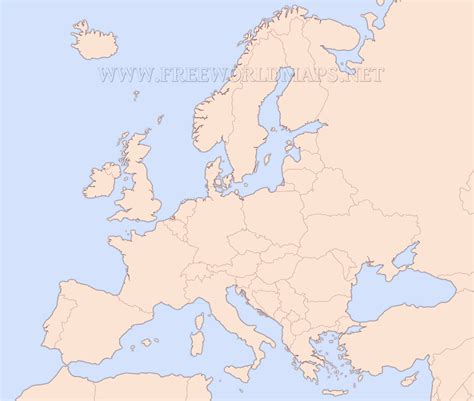 Map Of Europe Without Labels Topographic Map Of Usa With States