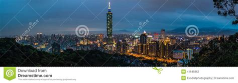Taipei City At Dusk Taiwan Stock Photo Image Of Afternoon Range