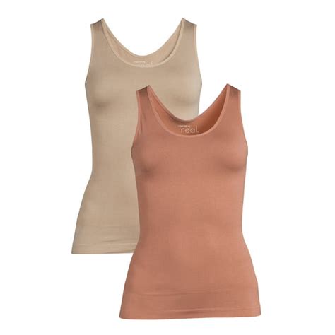 Real Comfort Womens Lucy Seamless Basic Shaping Tank Top 2 Pack