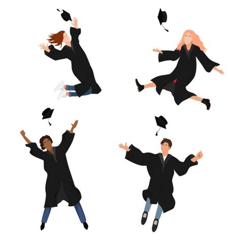 Throwing Graduation Caps In The Air Background Illustrations Royalty Free Vector Graphics