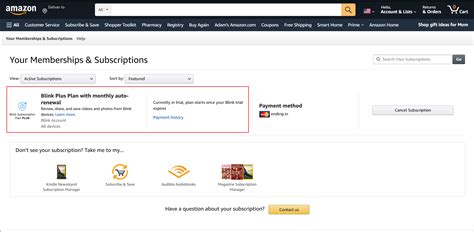 Manage Your Memberships And Subscriptions On Amazon — Blink Support
