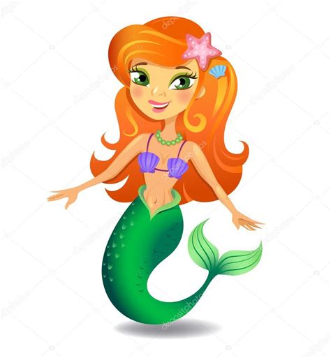 Beautiful Mermaid Cartoon Stock Vector Image By ©azzzya 94822516
