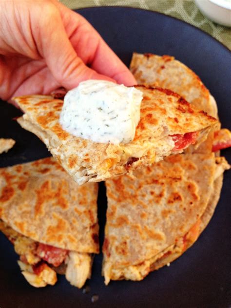 Taylor Made Lightened Up Chicken Bacon Ranch Quesadillas With A