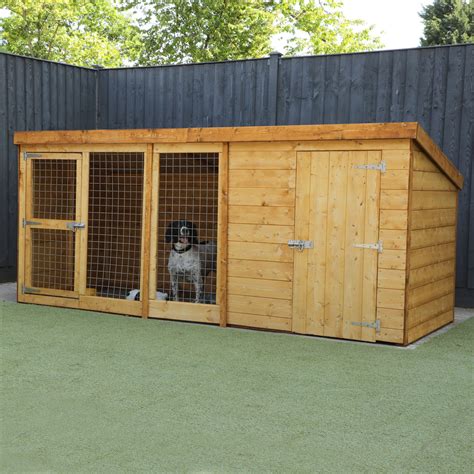 Wooden Dog Kennel 10 x 4 - large dog kennel for sale uk - Gardenis.co.uk