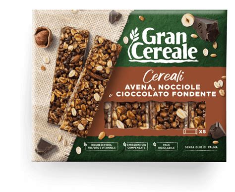 Barretta Ai Cinque Cereali Con Nocciole E Cioccolato Fondente Gran