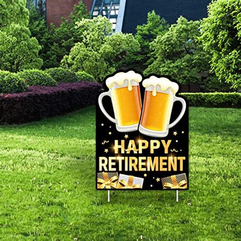 Retirement Party Yard Sign Lawn Decorations Beer And