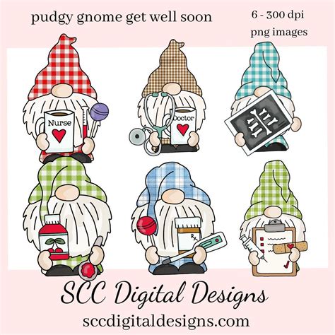 Pudgy Gnomes Get Well Clipart Nurse Gnome Doctor Medical Chart