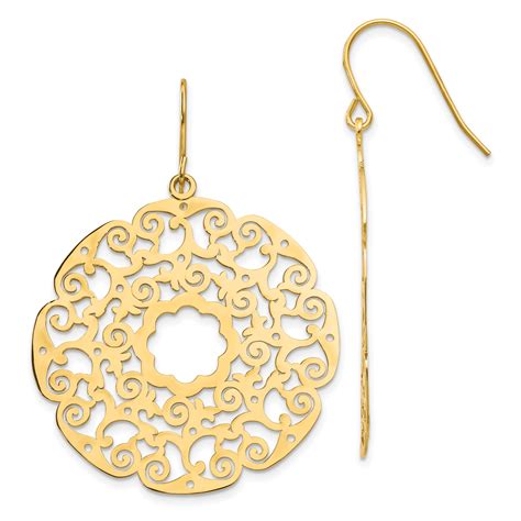 Icecarats K Yellow Gold Lace Filigree Drop Dangle Chandelier