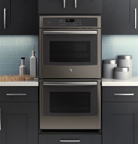 Ge Profile 27 Double Electric Convection Wall Oven Slate At