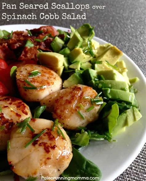 Get the recipe from delish. Pan Seared Scallops Over Spinach Cobb Salad
